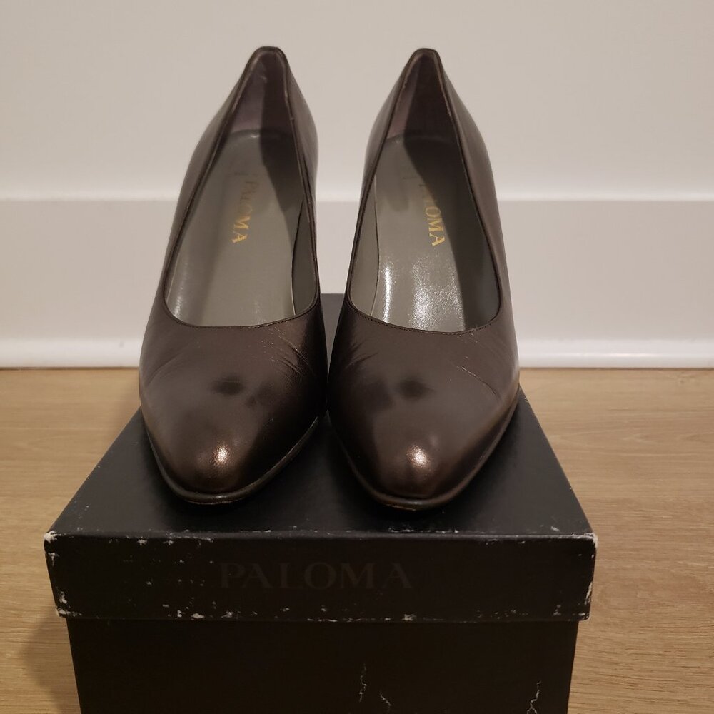 Paloma Italian Bronze Leather Heels